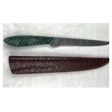 Damascus Steel Fixed Blade Fillet Knife w/ Sheath Damascus Steel Fixed Blade Fillet Knife w/ Sheath