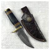 Damascus Steel Fixed Blade Knife w/ Sheath Damascus Steel Fixed Blade Knife w/ Sheath