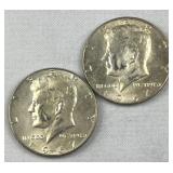 (2) 1967 JFK 40% Silver Half Dollars, US 50c (2) 1967 JFK 40% Silver Half Dollars, US 50c
