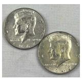(2) 1967 JFK 40% Silver Half Dollars, US 50c (2) 1967 JFK 40% Silver Half Dollars, US 50c
