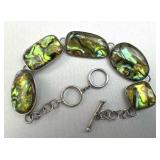 925 Silver Lucas Lameth Abalone Panel Toggle Brace 925 Silver Lucas Lameth Abalone Panel Toggle Brace