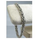 925 Silver Italy 6mm Byzantine Chain Bracelet