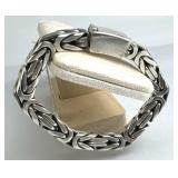 925 Silver Chunky 10mm Boxed Byzantine Bracelet
