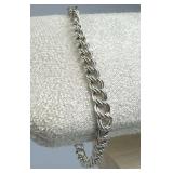 925 Silver Italy Double Link Charm Bracelet