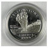 1999 Silver Proof Yellowstone Dollar 90%