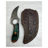Damascus Steel Karambit Blade Knife w/ Sheath