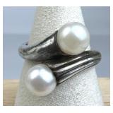 925 Silver Genuine Pearl Wrap Around Ring