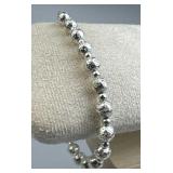 925 Silver Textured Ball Bead Bracelet