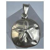 925 Silver Vintage Sand Dollar Pendant