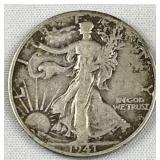 1941 Walking Liberty Silver Half Dollar, US 50c