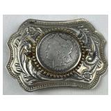 Authentic 1900 Morgan Silver Dollar Belt Buckle