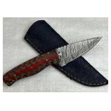 Damascus Steel Fixed Blade Knife w/ Sheath