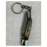 Damascus Steel Folding Keychain Knife