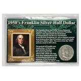1952 Franklin Silver Half Dollar, Carded w/ Info