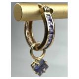 925 Silver (1) Ross Simons Zirconia Hoop Earrings