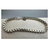 925 Silver Thick 3MM Box Link Chain Bracelet