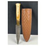 Damascus Steel Fixed Blade Knife w/ Sheath