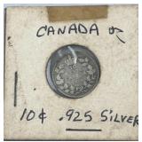 1919 Silver Canadian Dime, CAN 10c