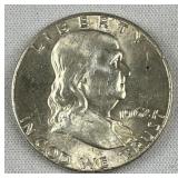 1962 Silver Franklin Half Dollar, US 90% Coin