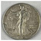 1947-D Walking Liberty Silver Half Dollar, US 50c