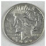 1922-D Peace Silver Dollar, US $1 Coin, 90%