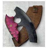 Handmade Steel Unqiue Rock n Chop Knife w/ Sheath