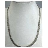 925 Silver Italy Braided Herringbone Chain Necklac