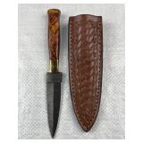 Damascus Steel Fixed Blade Knife w/ Sheath