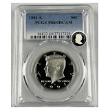 1991-S JFK Clad Half Dollar, PCGS PR69DCAM