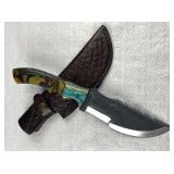 Damascus Steel Fixed Blade Knife w/ Sheath