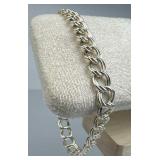925 Silver Petite Italy Double Link Charm Bracelet