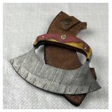 Damascus Steel Rock n Chop Blade Knife w/ Sheath