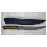 Damascus Steel Fillet Blade Knife w/ Sheath