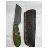 Damascus Steel Fixed Blade Knife w/ Sheath