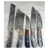 (5) Damascus Steel Chef