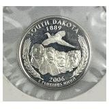 2006 Silver Proof South Dakota Quarter, 90%