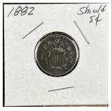 1882 US Shield Nickel, 5c Coin