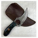 Damascus Steel Fixed Karambit Knife w/ Sheath