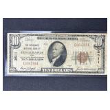 1929 Scarce Cedar Rapids $10 National Currency