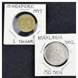 1997 Singapore 1 Dol. & Malaysia 50 Sen