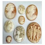 Lot of 8 Vintage Cameo Gemstones