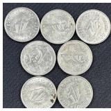 (7) Retro Harris County Toll Road Tokens