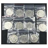 (11) Eisenhower Dollars, Mixed Dates, Clad