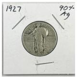 1927 Standing Liberty Silver Quarter, US 90%
