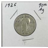 1926 Standing Liberty Silver Quarter, US 90%