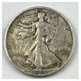 1944-D Walking Liberty Silver Half Dollar, US 90%
