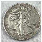 1943-S Walking Liberty Silver Half Dollar, US 90%