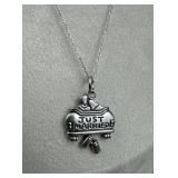 925 Silver "Just Married" Couple/Car Pendant