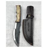 Handmade Steel Hunting Blade Knife w/ Sheath