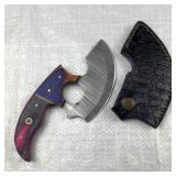 Damascus Steel Fixed Blade Knife w/ Sheath